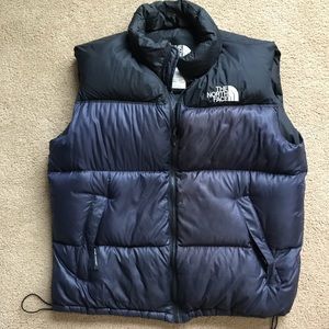 North Face Nuptse vest Goose Down Dark Blue